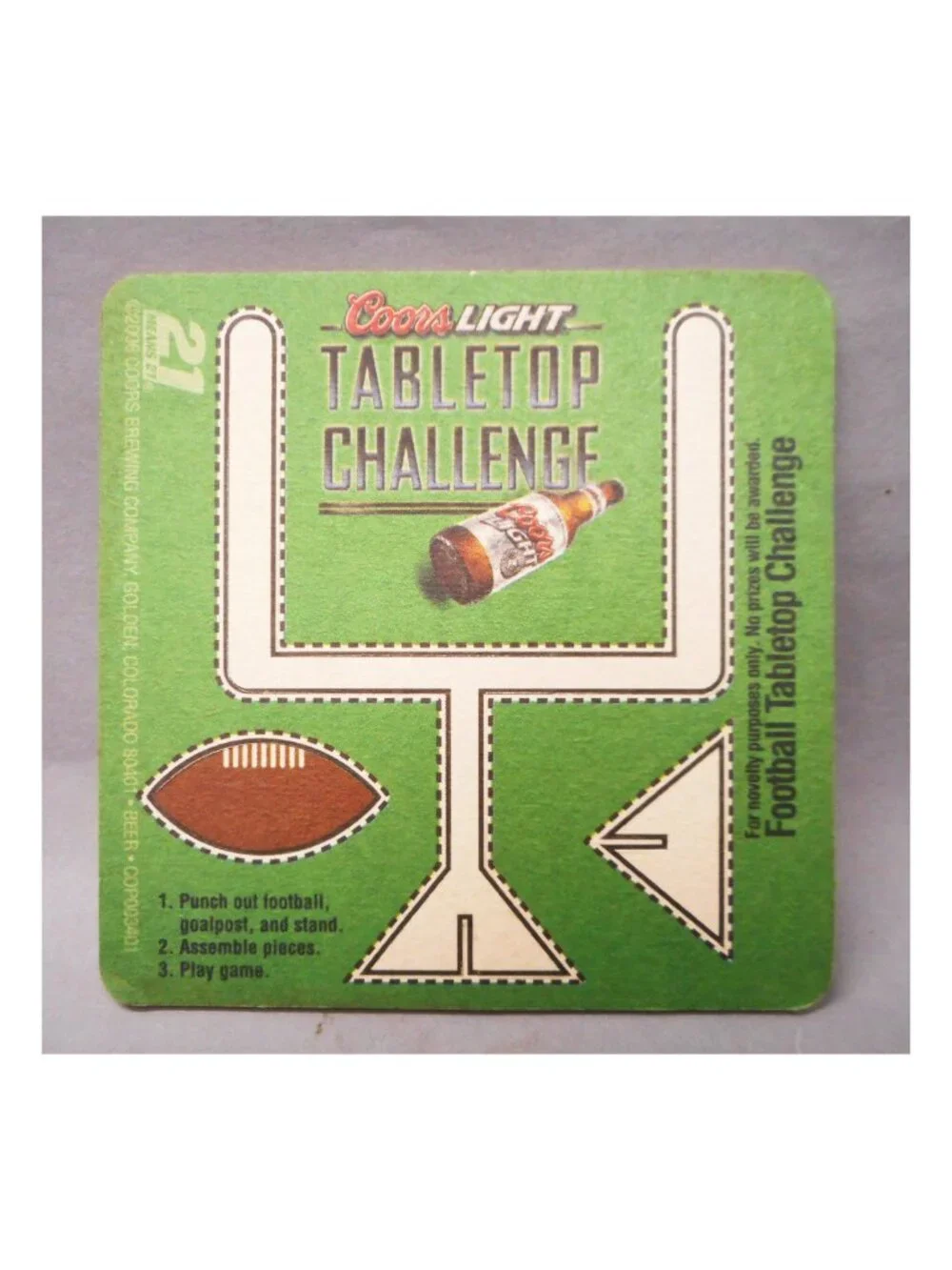 50 New COORS LIGHT FOOTBALL Coasters & Placemats + Gam